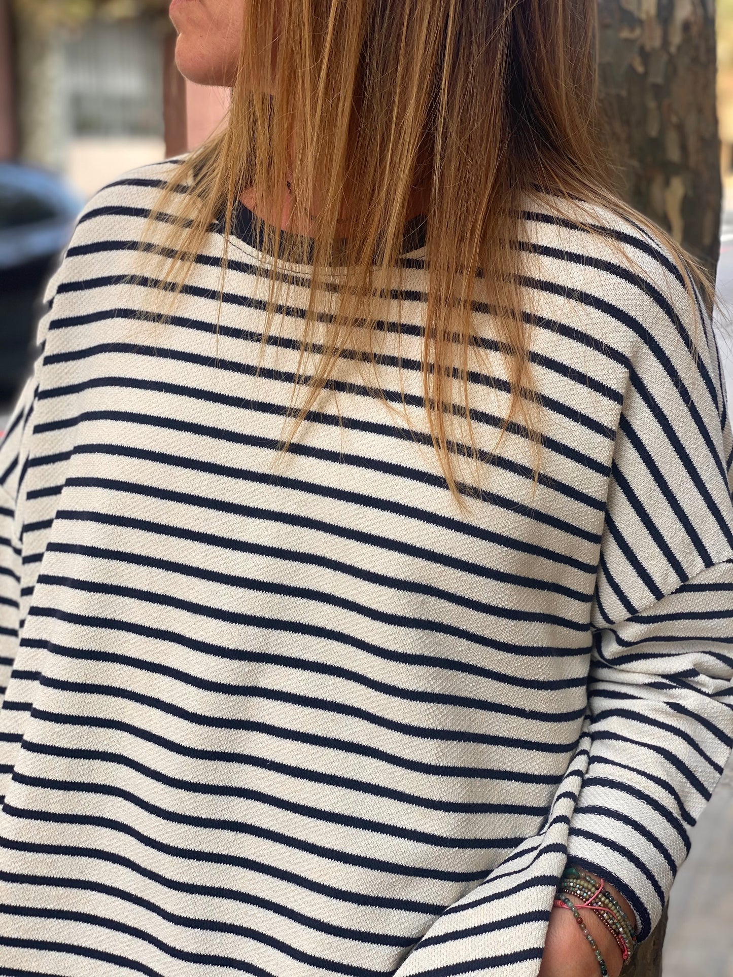 Sudadera rayas marino