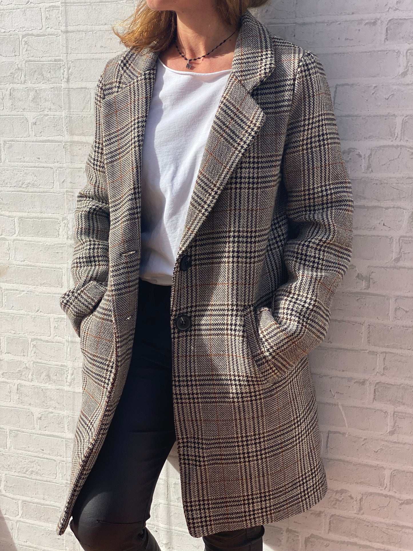 Abrigo largo cuadro gales