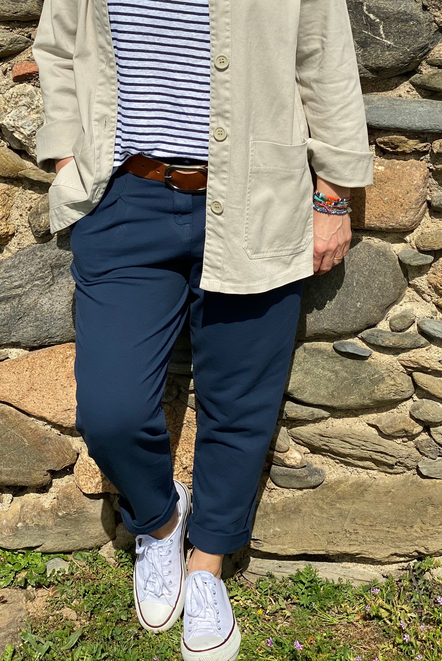 Pantalón chino de chándal marino