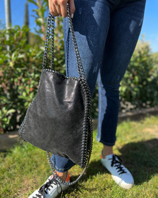 Bolso shopper polipiel medium negro