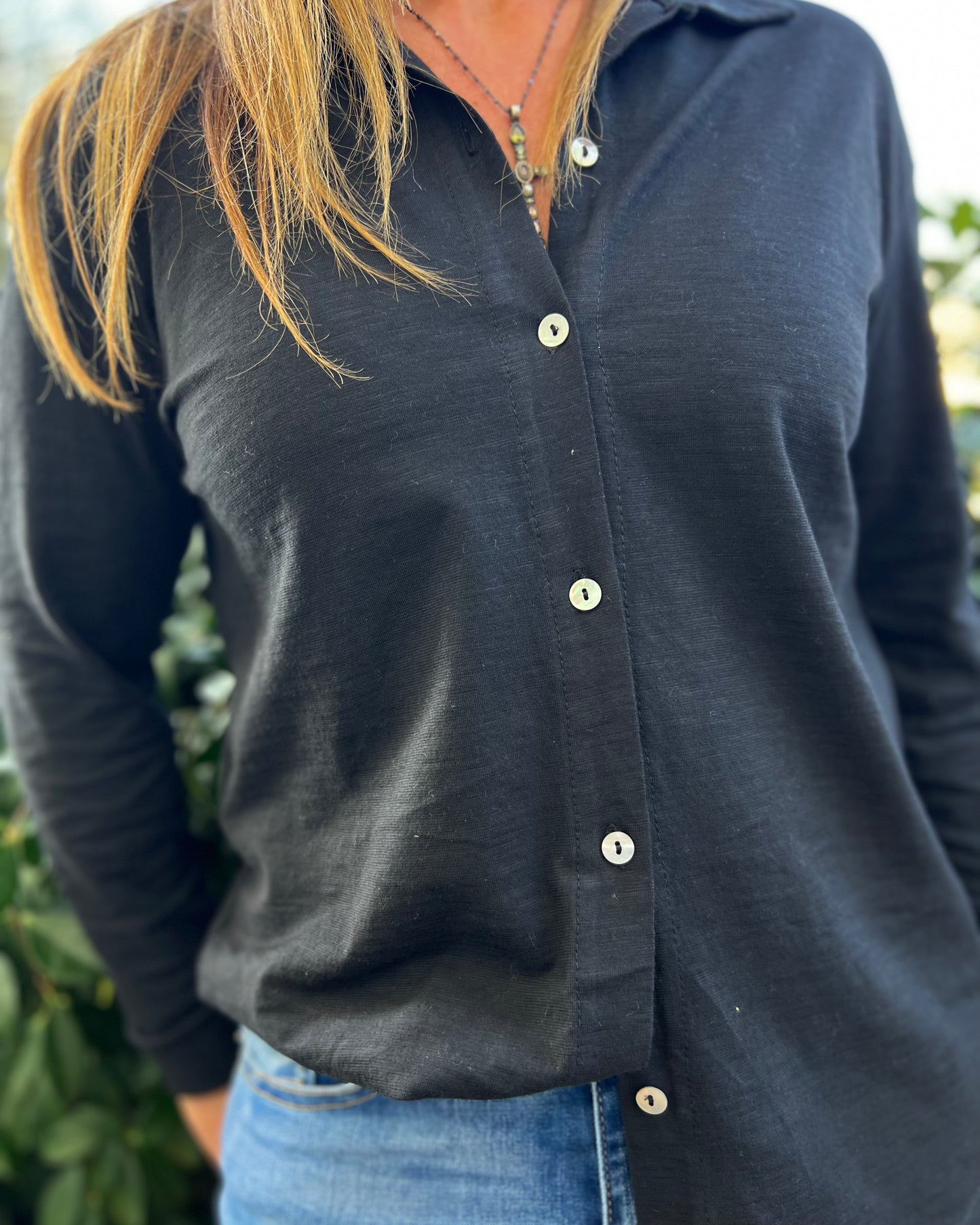 Camisa camiseta algodón negro