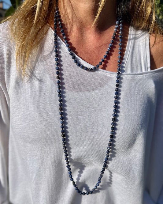 Collar bolas azul