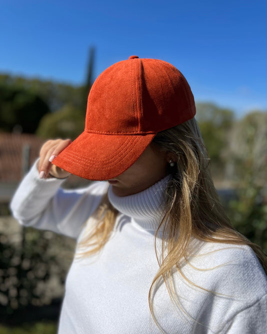 Gorra efecto ante naranja