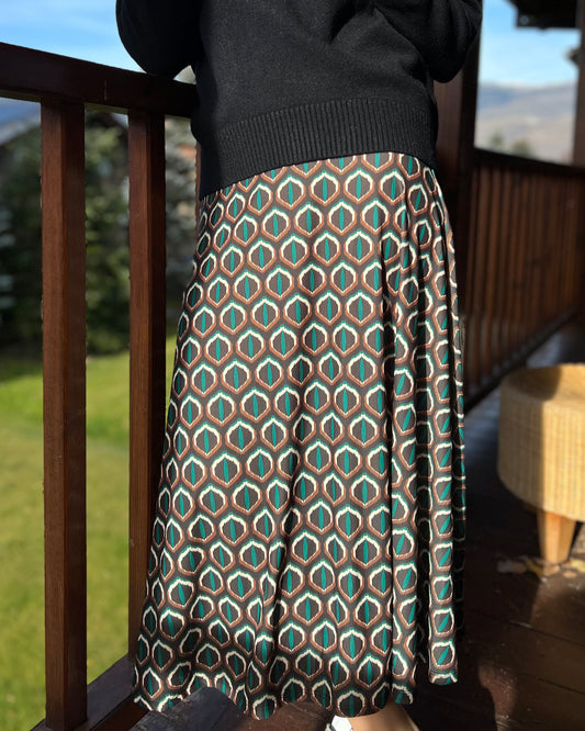 Falda estampado verde