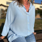 Blusa manga tres cuartos azul cielo