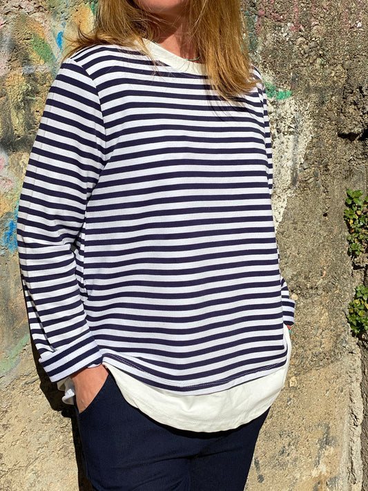 Sudadera rayas marino