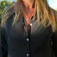 Blusa manga tres cuartos negro