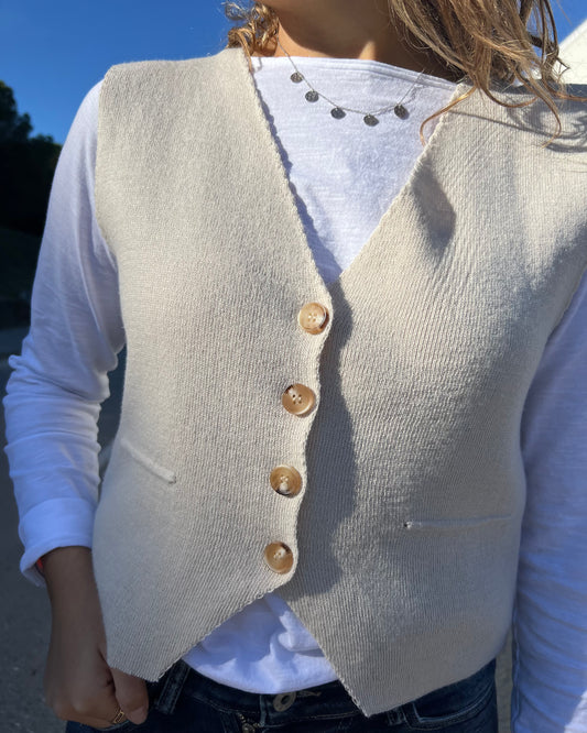 Chaleco punto beige