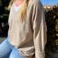 Sudadera pico beige
